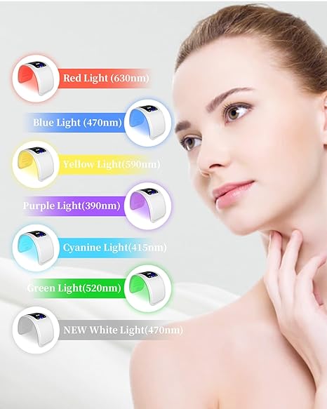 7-Color LED Face Mask with PDT Light Therapy & Facial Steam