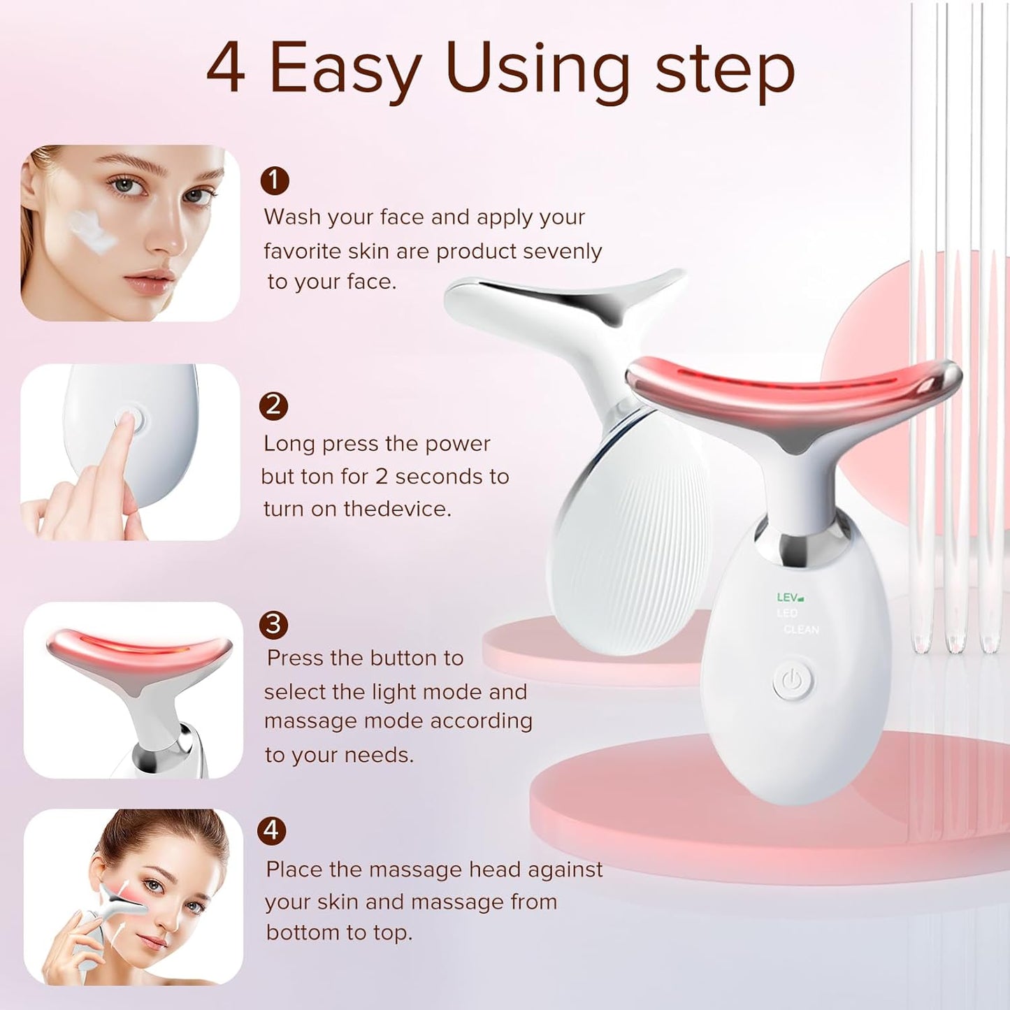 Red Light Therapy Face and Neck Massager