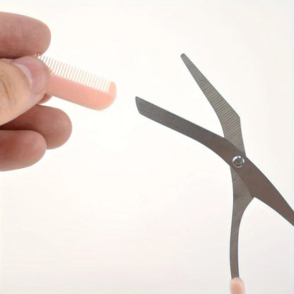 Precision Eyebrow Trimming Scissors with Built-In Comb