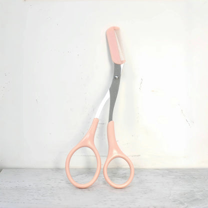 Precision Eyebrow Trimming Scissors with Built-In Comb