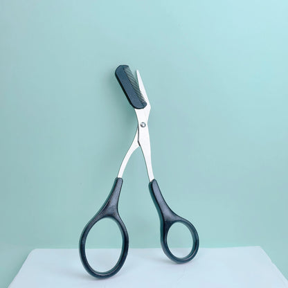Precision Eyebrow Trimming Scissors with Built-In Comb