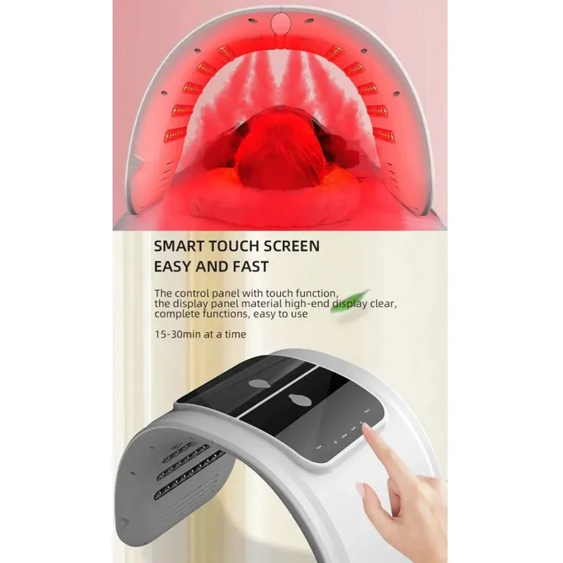 7-Color LED Face Mask with PDT Light Therapy & Facial Steam